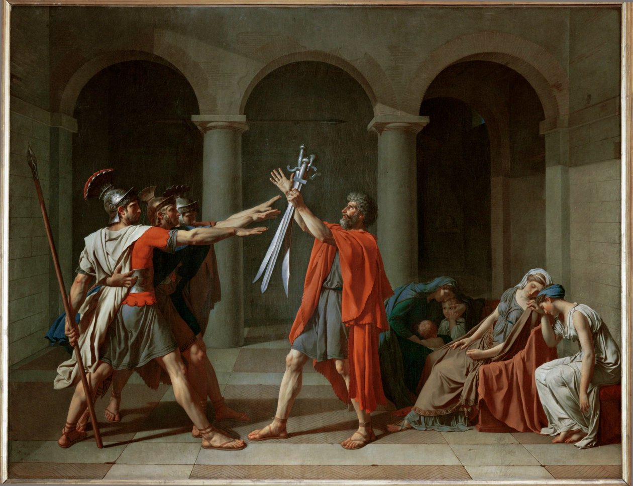 A Horatiusok esküje ... alkotó: Jacques Louis David