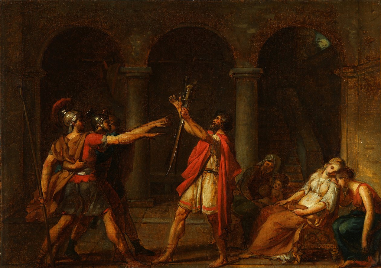 A Horatii-tanulmány esküje, 1784 alkotó: Jacques Louis David