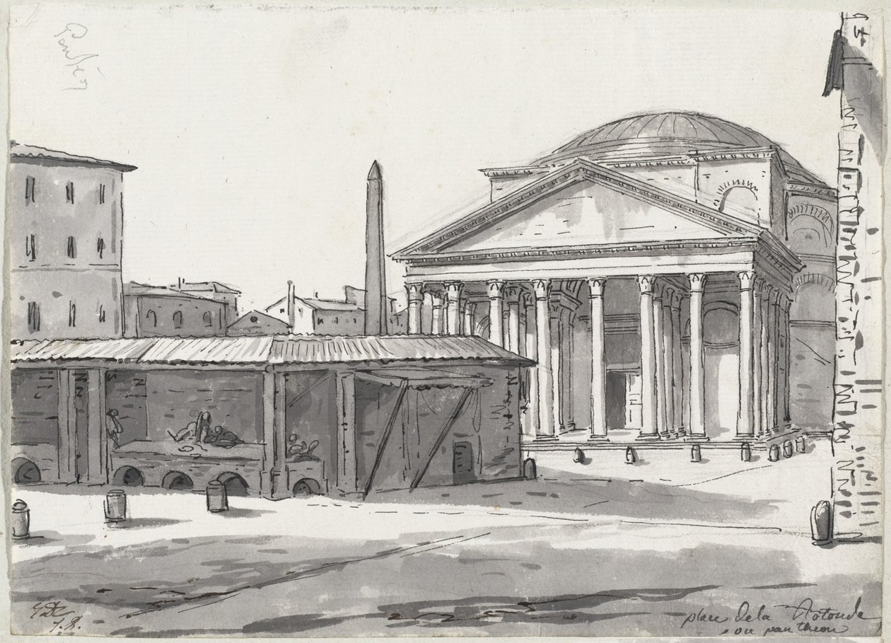 A Pantheon a Piazza felől nézve alkotó: Jacques Louis David