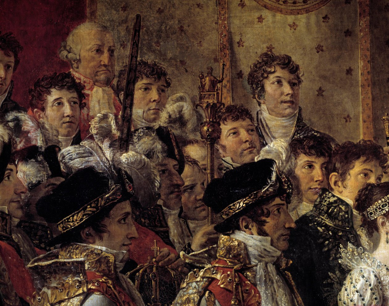 Napóleon rítusa. Napóleon testvéreit ábrázoló részlet (Joseph Bonaparte alkotó: Jacques Louis David