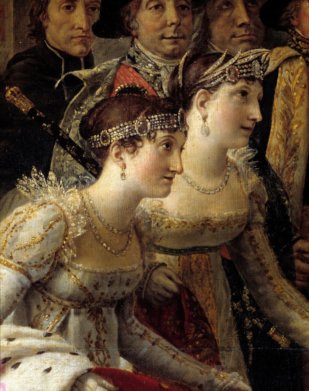 Napóleon rítusa. Részlet Madame de la Rochefoucault és Madame Lavalette ábrázolásáról I. Napóleon Bonaparte császár szentsége és Josephine Imperatrice megkoronázása idején a Notre-Dame de Paris-ban december 2-án alkotó: Jacques Louis David
