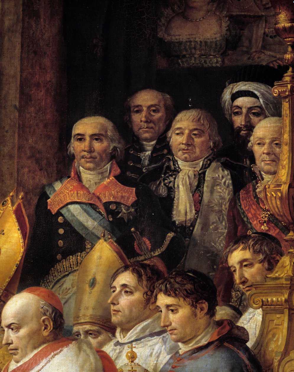 Napóleon rítusa. Részlet a nagykövetekről (de Gravina tengernagy (Spanyolország nagykövete, meghalt 1805-ben), Armstrong tábornok (az Egyesült Államok nagykövete), Monsieur de Marescalchi (Olasz Köztársaság minisztere), Mohamed mondta - halet effendi (nagy alkotó: Jacques Louis David