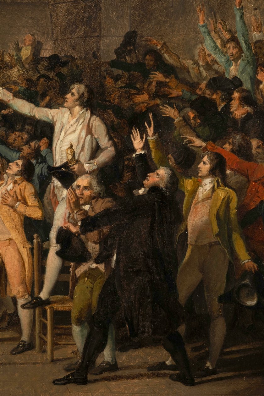 A teniszpálya esküje, 1789. június 20., részlet alkotó: Jacques Louis David