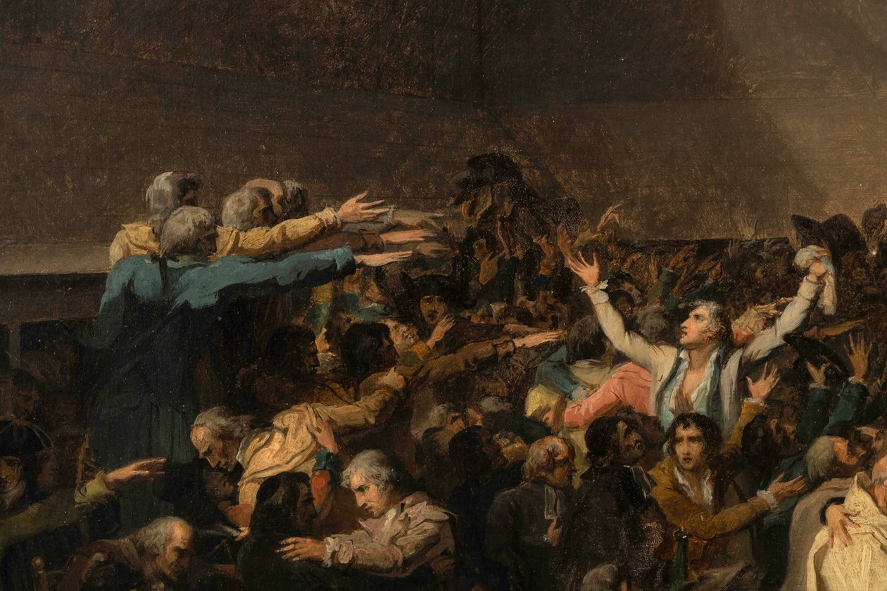 The Tennis Court Oath, 20th June 1789, detail alkotó: Jacques Louis David