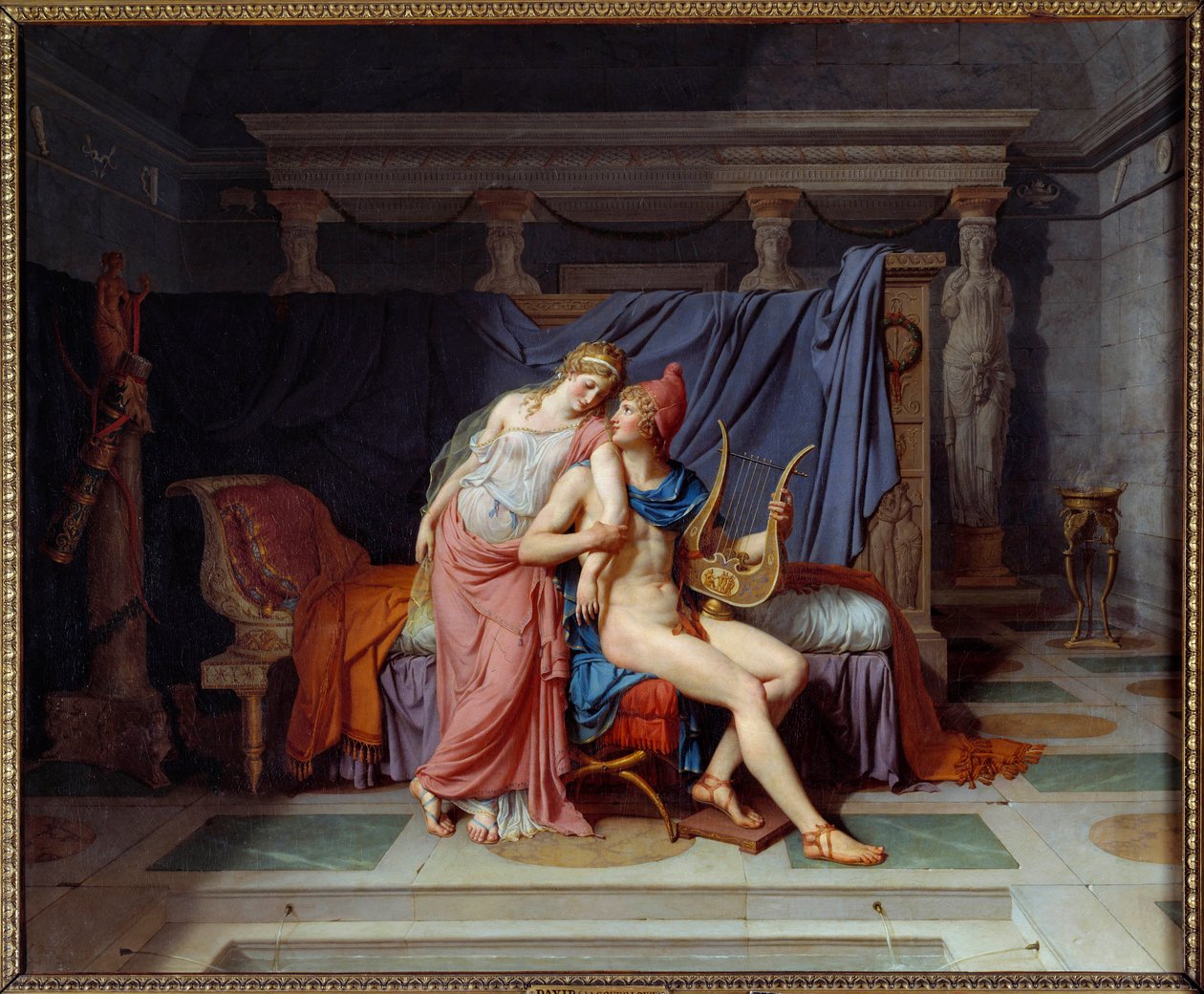 Párizs és Helene szerelme. Jacques Louis David (1748-1825) festménye alkotó: Jacques Louis David