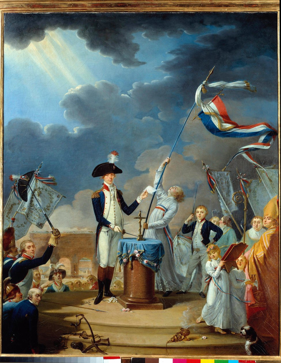 La Fayette (Lafayette) esküje a szövetség ünnepén július 14-én alkotó: Jacques Louis David