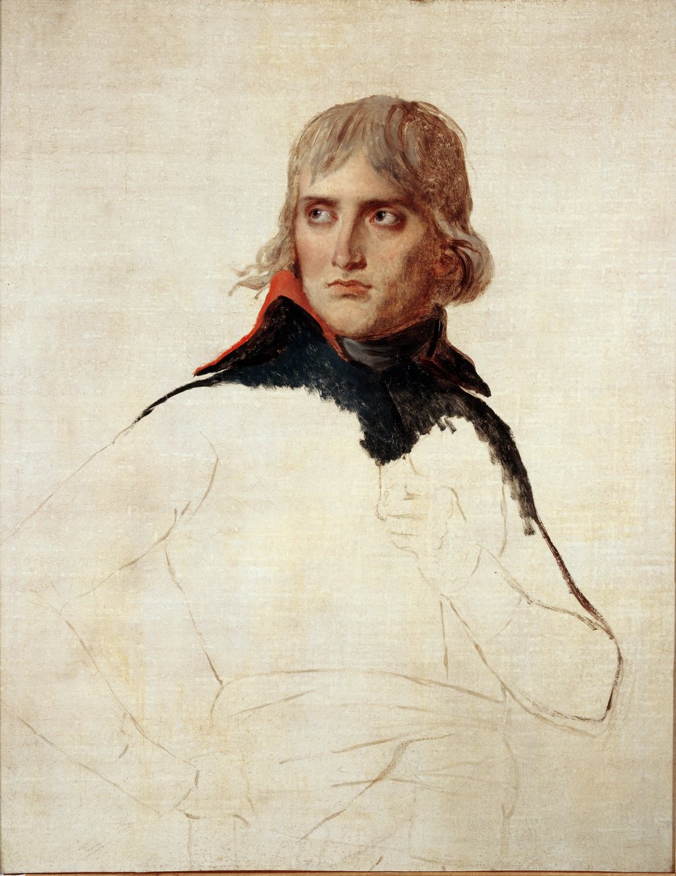 Bonaparte Napóleon befejezetlen portréja általában - olaj, vászon, 1798 körül alkotó: Jacques Louis David