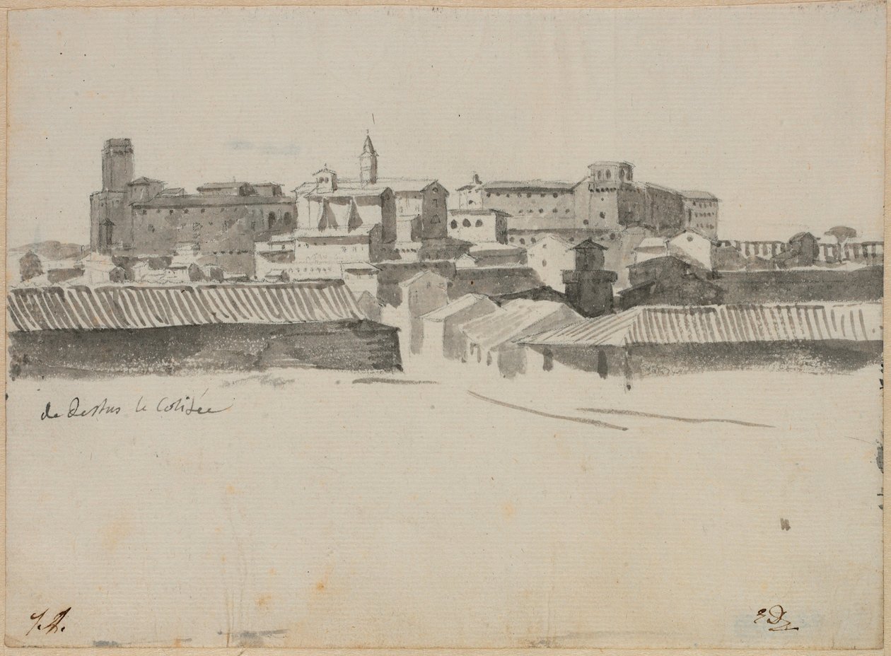 Kilátás a Colosseumból, Róma alkotó: Jacques Louis David