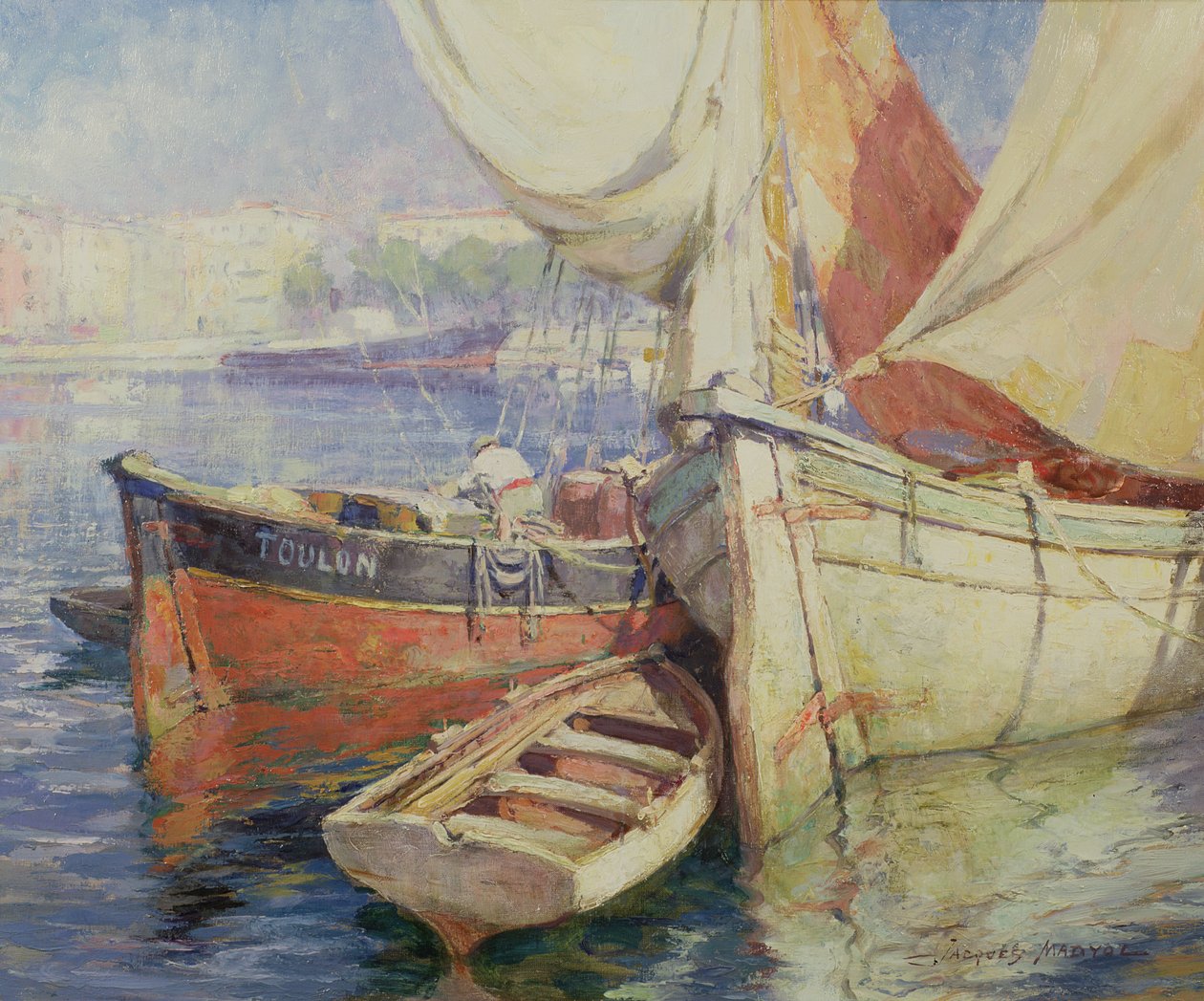 Tartane a Quay-nál, Nizza kikötőjében alkotó: Jacques Madyol