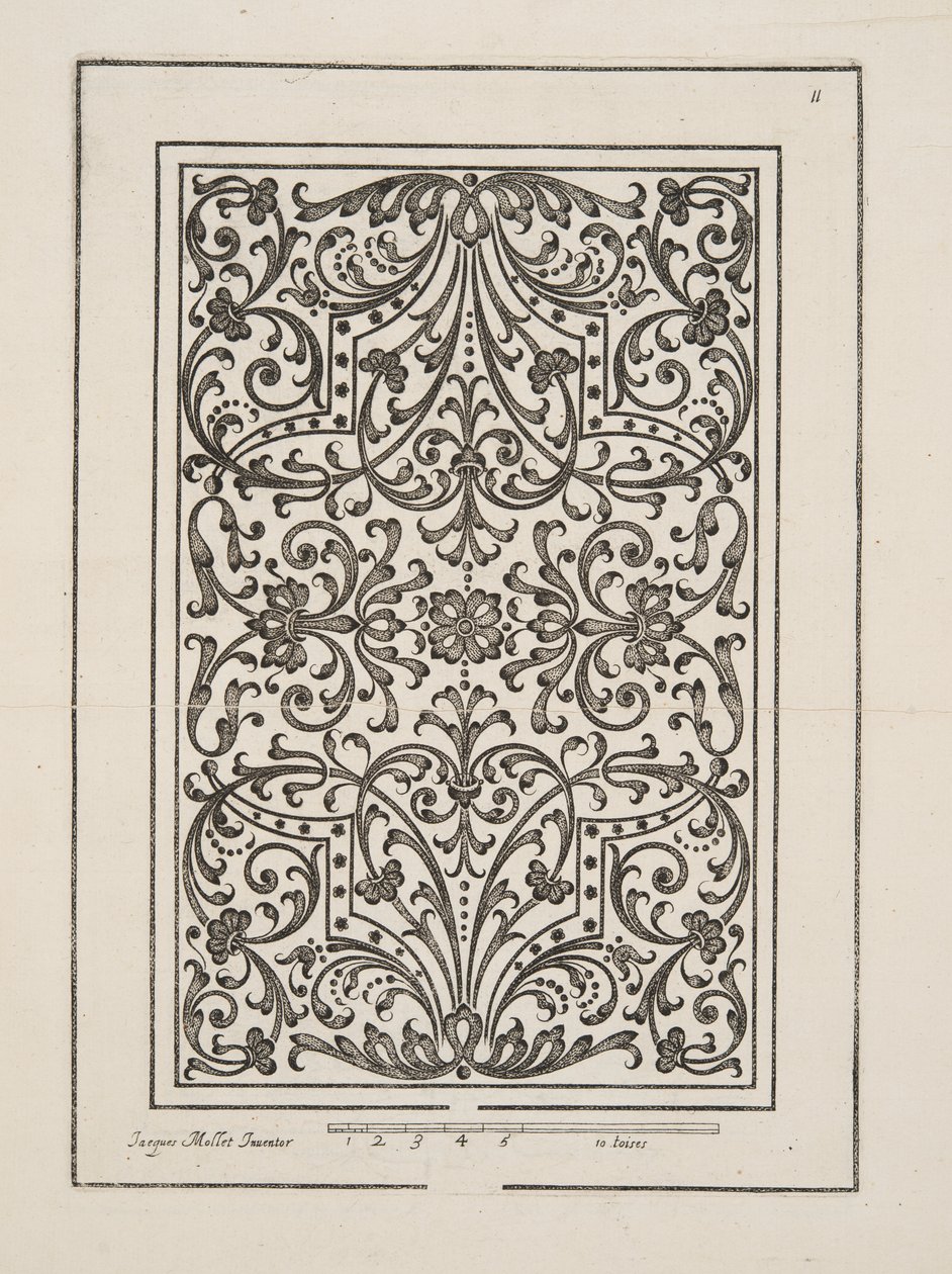 Design for Parterre, Theater des Plans et Jardinages, Pub.1652 (metszet) alkotó: Jacques Mollet
