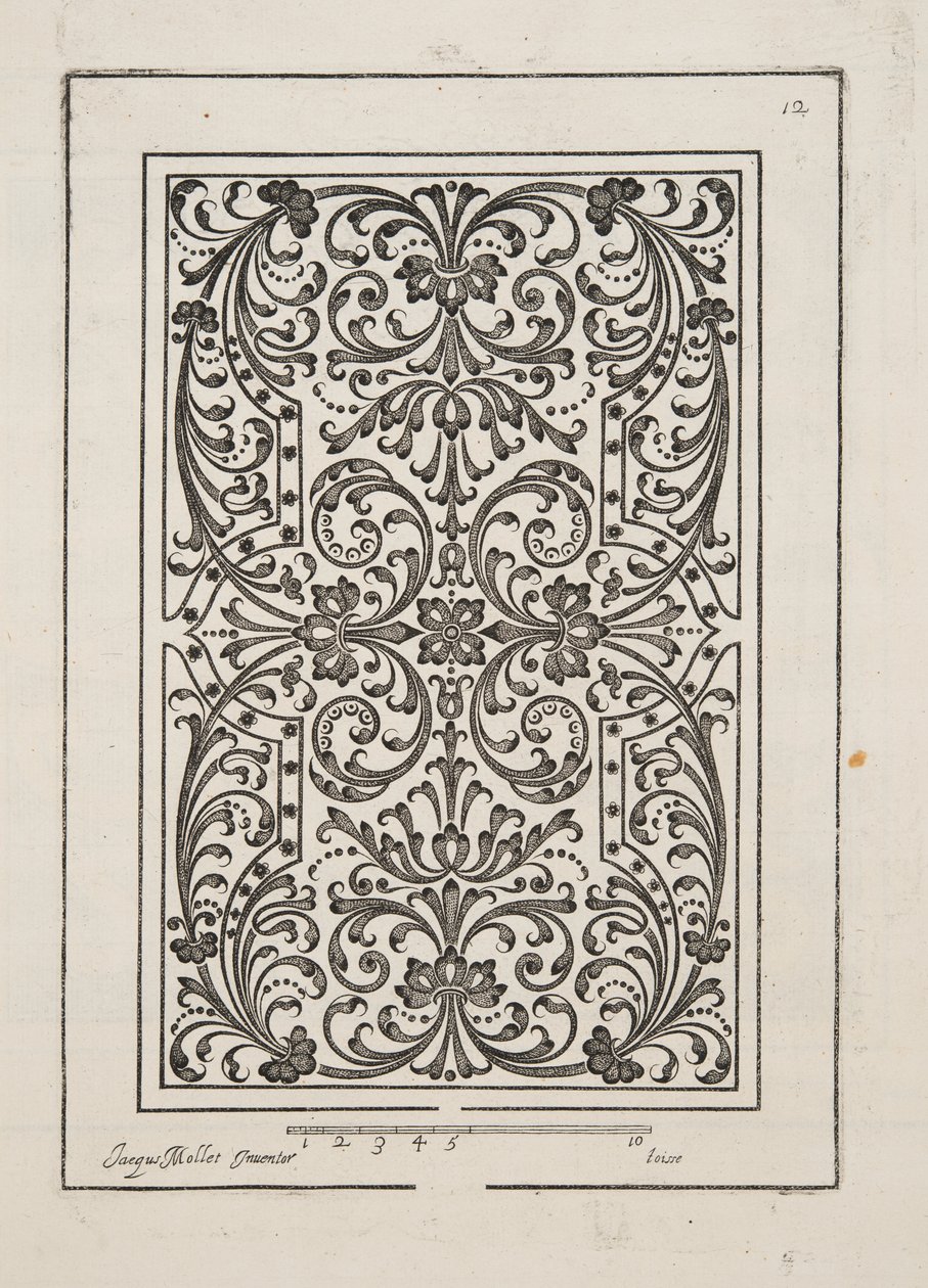 Design for Parterre, Theater des Plans et Jardinages, Pub.1652 (metszet) alkotó: Jacques Mollet