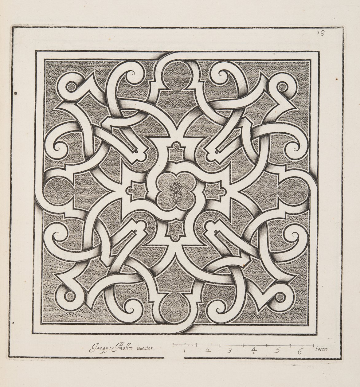 Design for Parterre, Theater des Plans et Jardinages, pub.1652 alkotó: Jacques Mollet