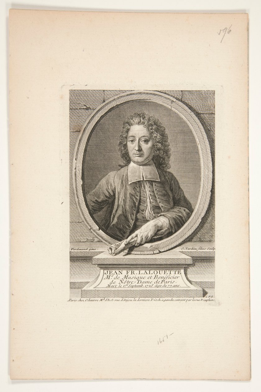 Jean François Lalouette portréja alkotó: Jacques Nicolas Tardieu