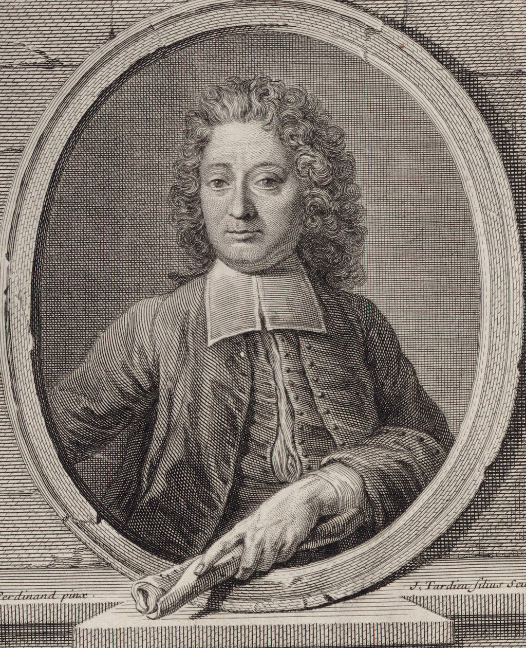 Jean-Francois Lallouette zeneszerző portréja 1651-1728. alkotó: Jacques Nicolas Tardieu