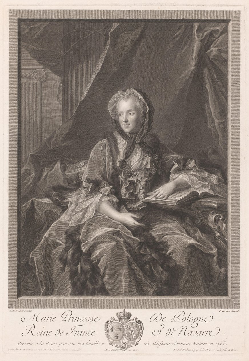 Portré van Koning Maria Leczinska alkotó: Jacques Nicolas Tardieu