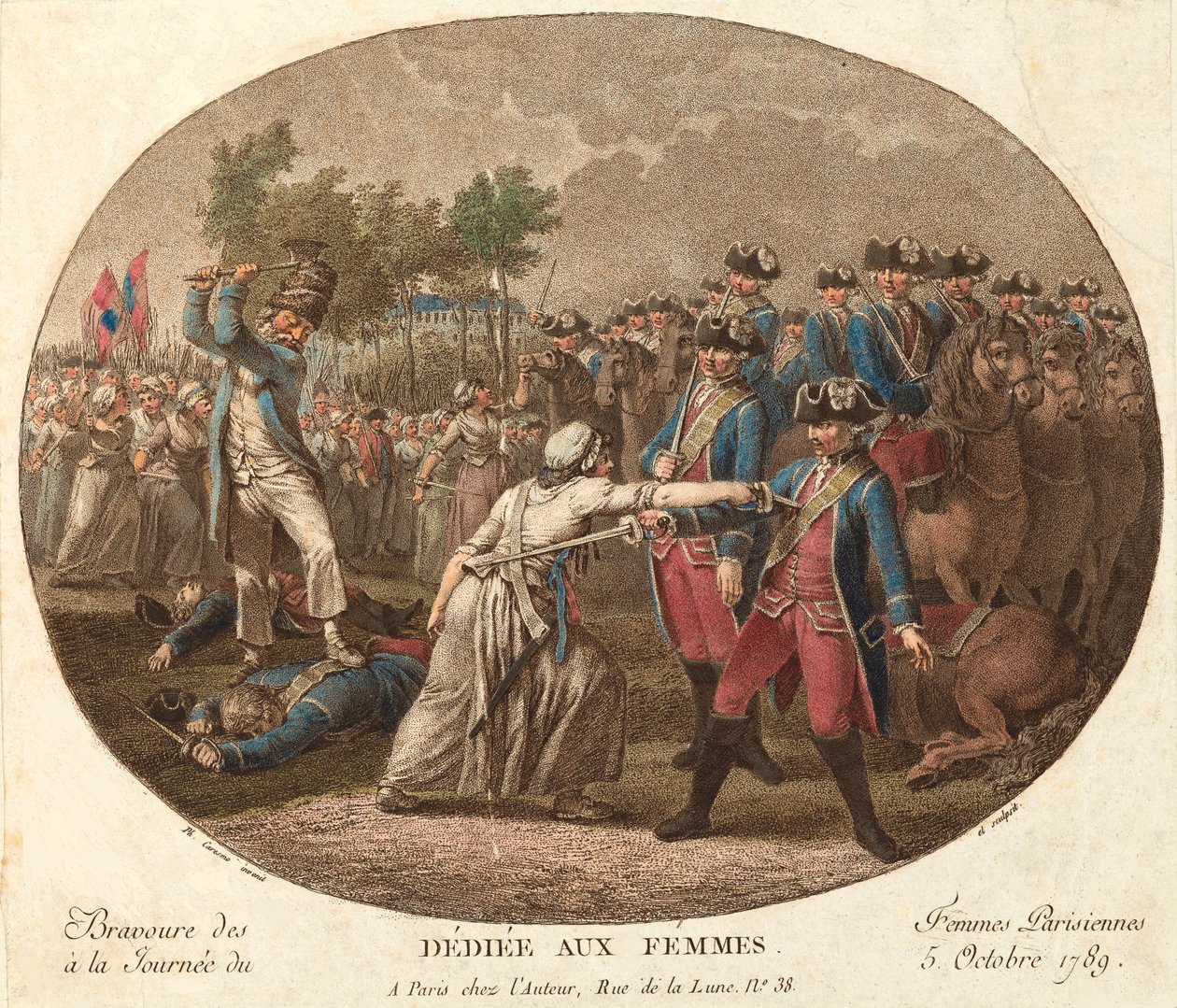 A párizsi nők bátorsága 1789. október 5-én: a nőknek szentelve alkotó: Jacques Philippe Caresme