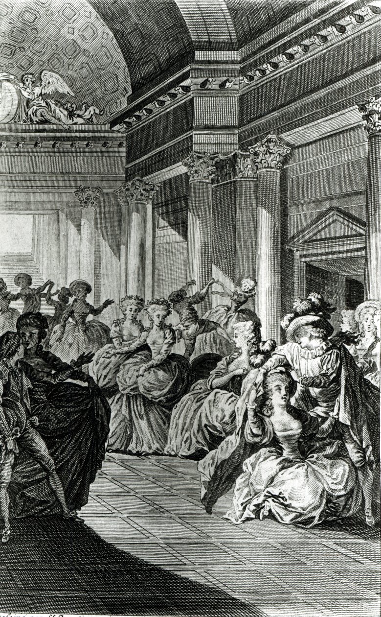 „Tisztán és tisztán ad vissza férjedhez” – jelenet Pierre-Augustin Caron de Beaumarchais (1732-99) „Figaro házassága” IV. felvonásából, Claude Nicolas Malapeau (1755-1803) metszetével 1 alkotó: Jacques Philippe Joseph de Saint Quentin