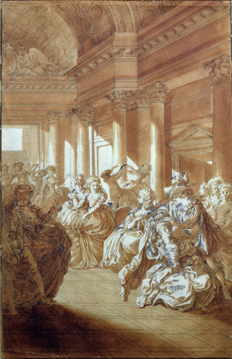 „Tisztán és tisztán ad vissza férjedhez” – jelenet Pierre-Augustin Caron de Beaumarchais (1732-99) „Figaro házassága” IV. felvonásából, 1785 alkotó: Jacques Philippe Joseph de Saint Quentin