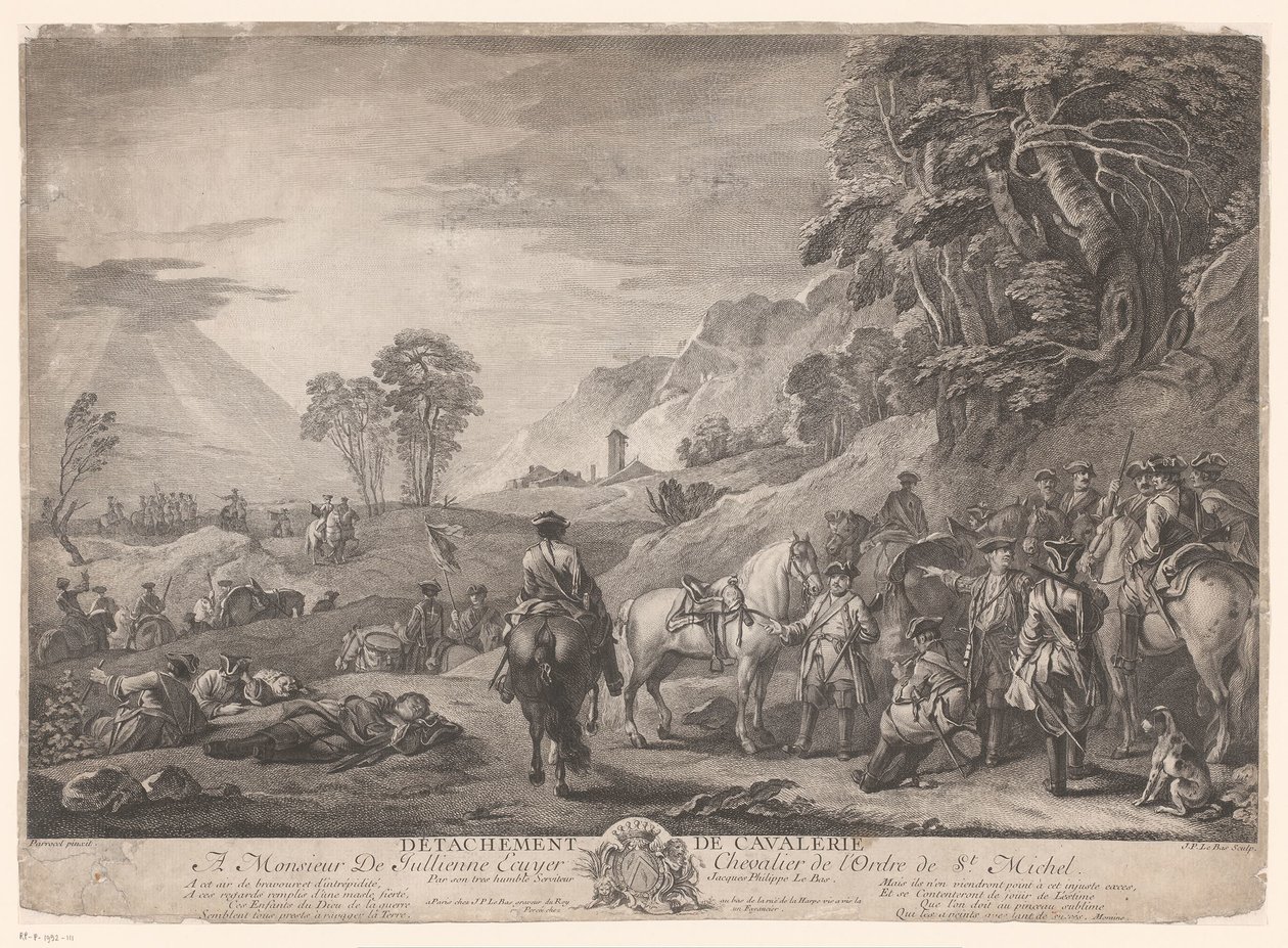 lovasság rozsdában Lovassági különítmény (cím a tárgyon) alkotó: Jacques Philippe Le Bas