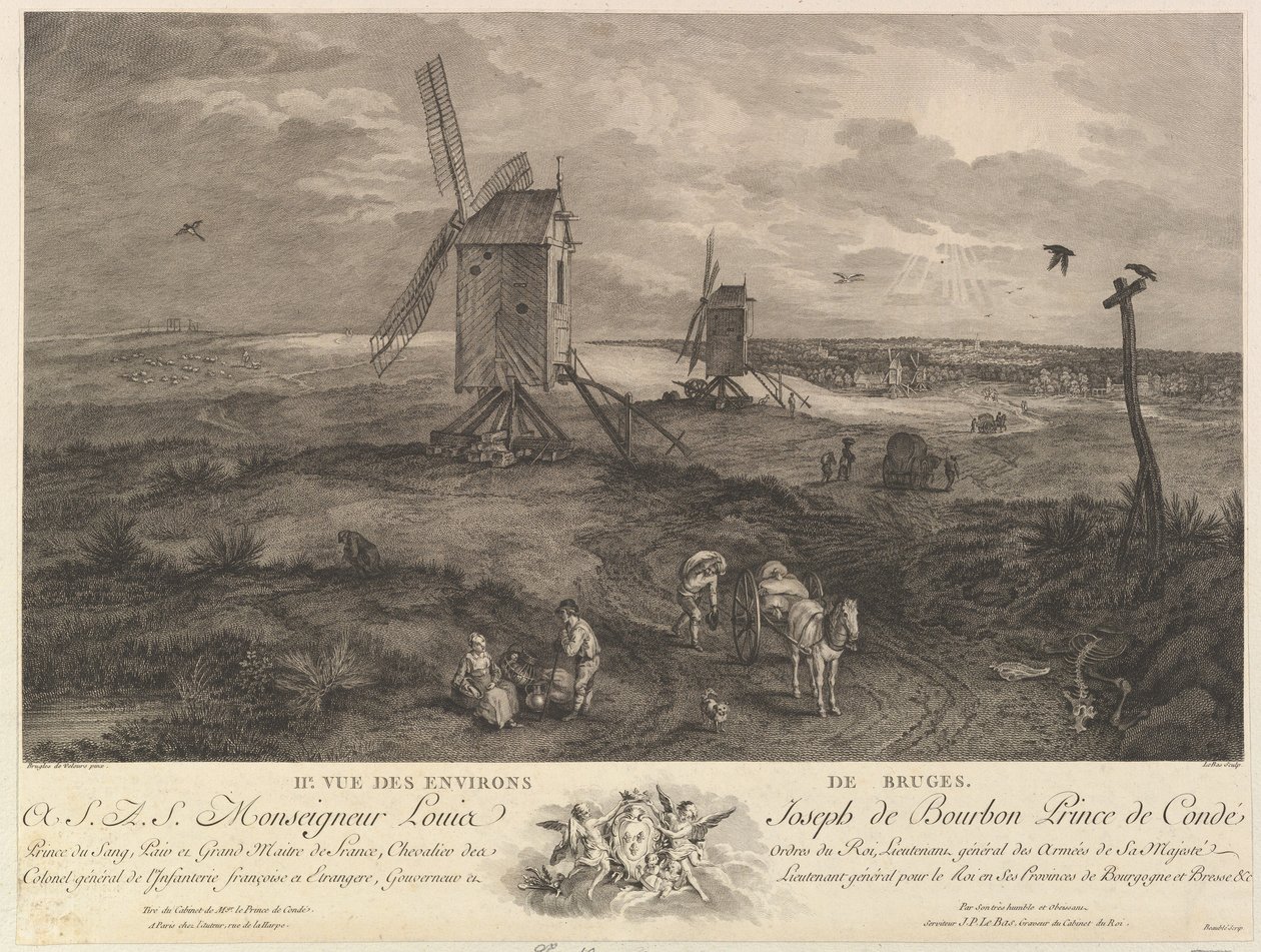 Brugge környékének második képe IIe. Vue des environs de Bruges. alkotó: Jacques Philippe Le Bas