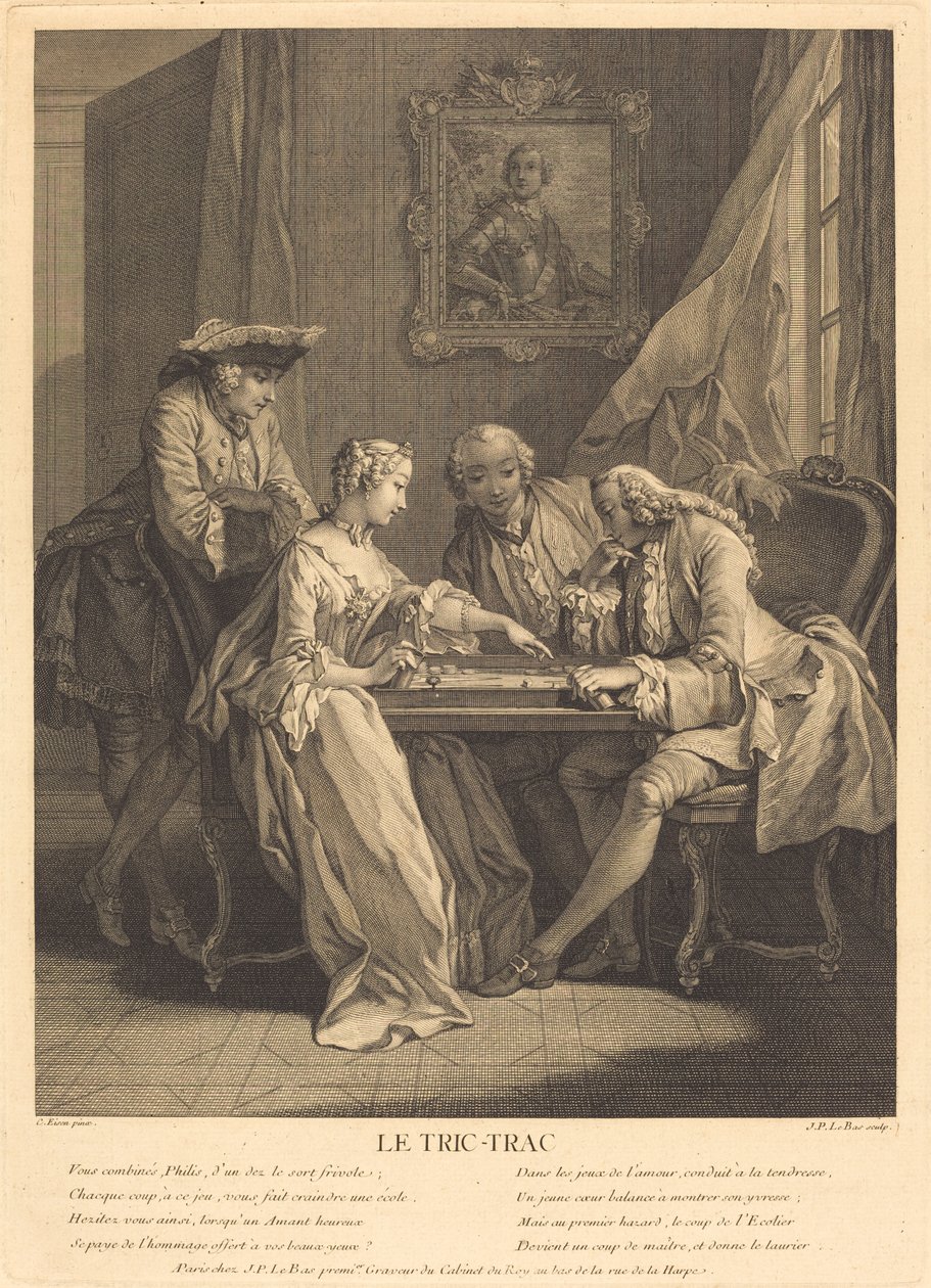 Le tric-trac alkotó: Jacques Philippe Le Bas after Charles Eisen