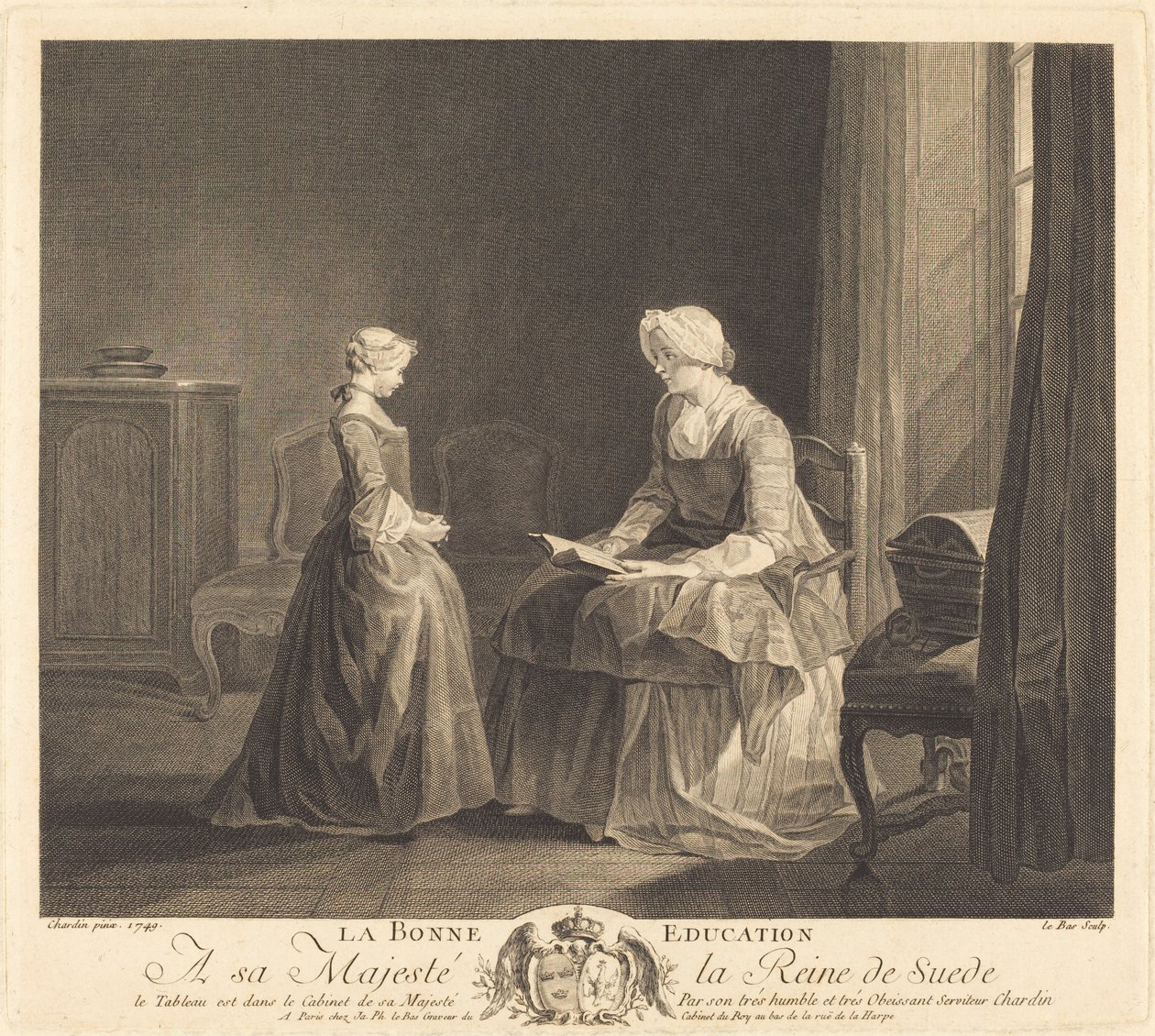 La Bonne oktatás (A jó oktatás) alkotó: Jacques Philippe Le Bas after Jean Siméon Chardin