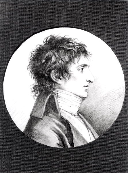 Lucien Bonaparte (1775-1840) portréja 1800 körül (fekete kő, pergamen) alkotó: Jacques Reattu