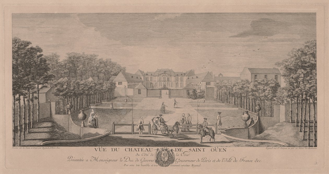 Chateau Saint Ouen az udvartól. alkotó: Jacques Rigaud