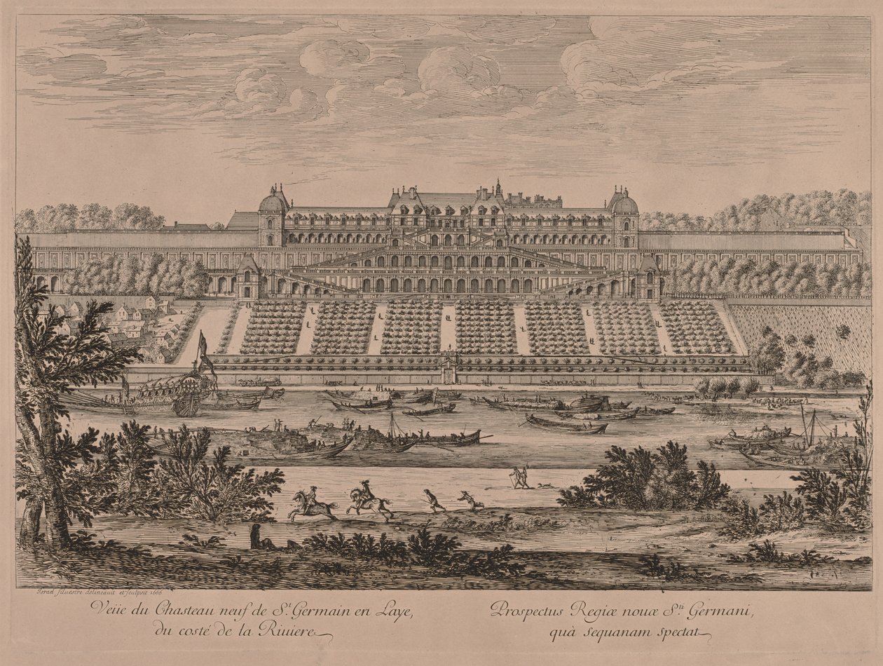 St. Germain en Laye kastélya a folyó felől. alkotó: Jacques Rigaud