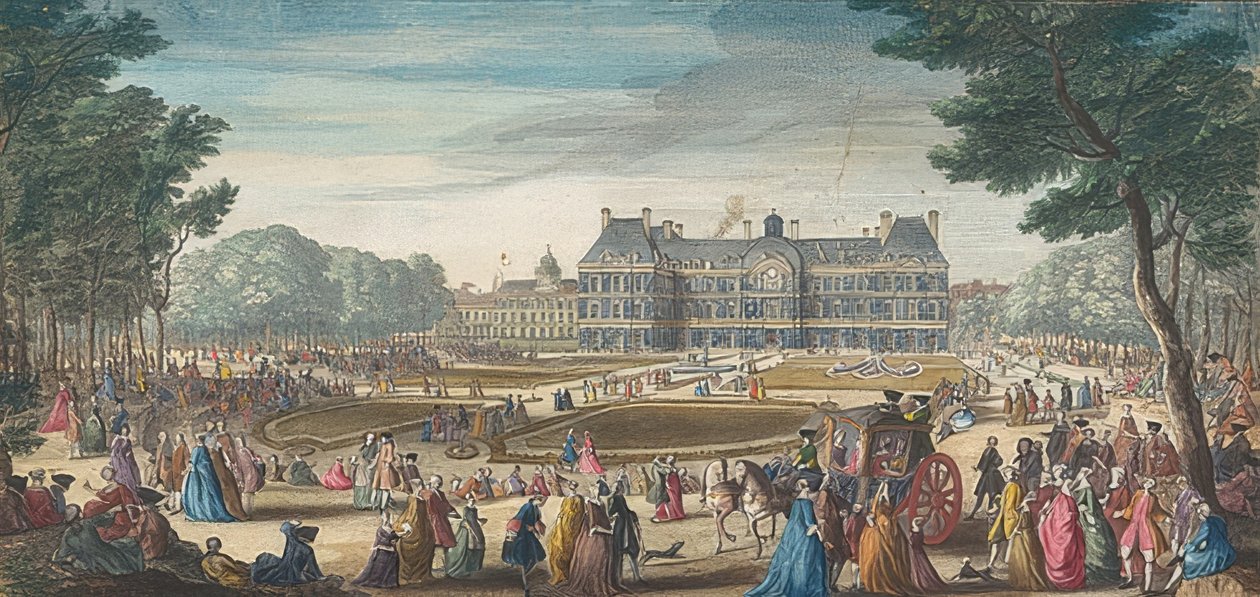 A párizsi Palais du Luxembourg a kertből nézve. 1729 alkotó: Jacques Rigaud