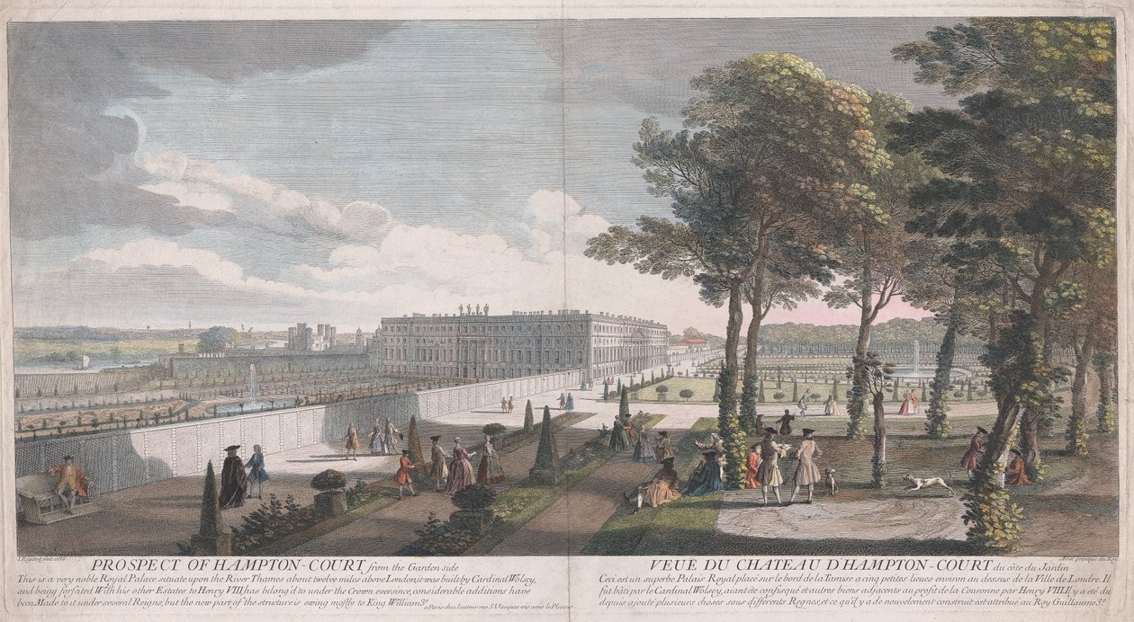 Hampton Court látképe a kert felől alkotó: Jacques Rigaud