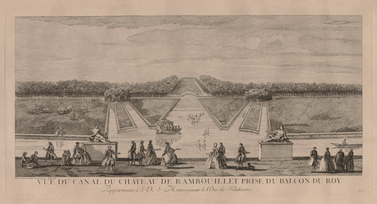 A Rambouillet-i kastély a csatornától alkotó: Jacques Rigaud