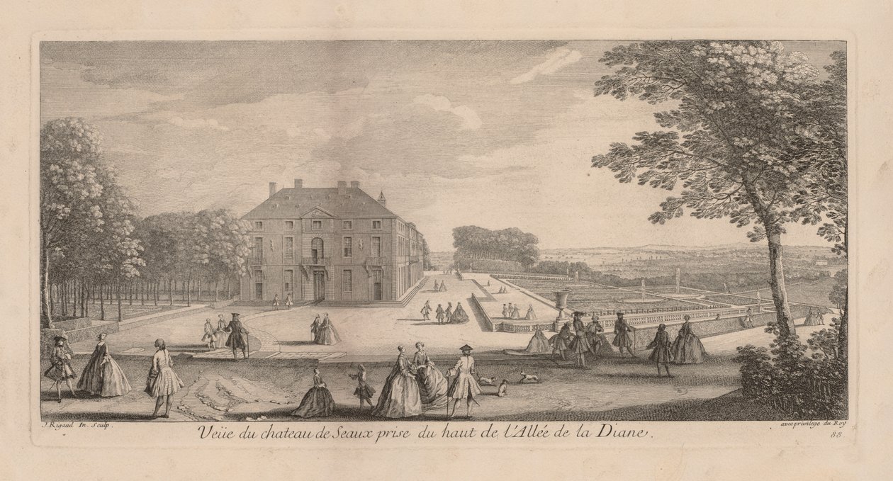 Kilátás a Chateau de Sceaux-ra a Diana sétányról. alkotó: Jacques Rigaud
