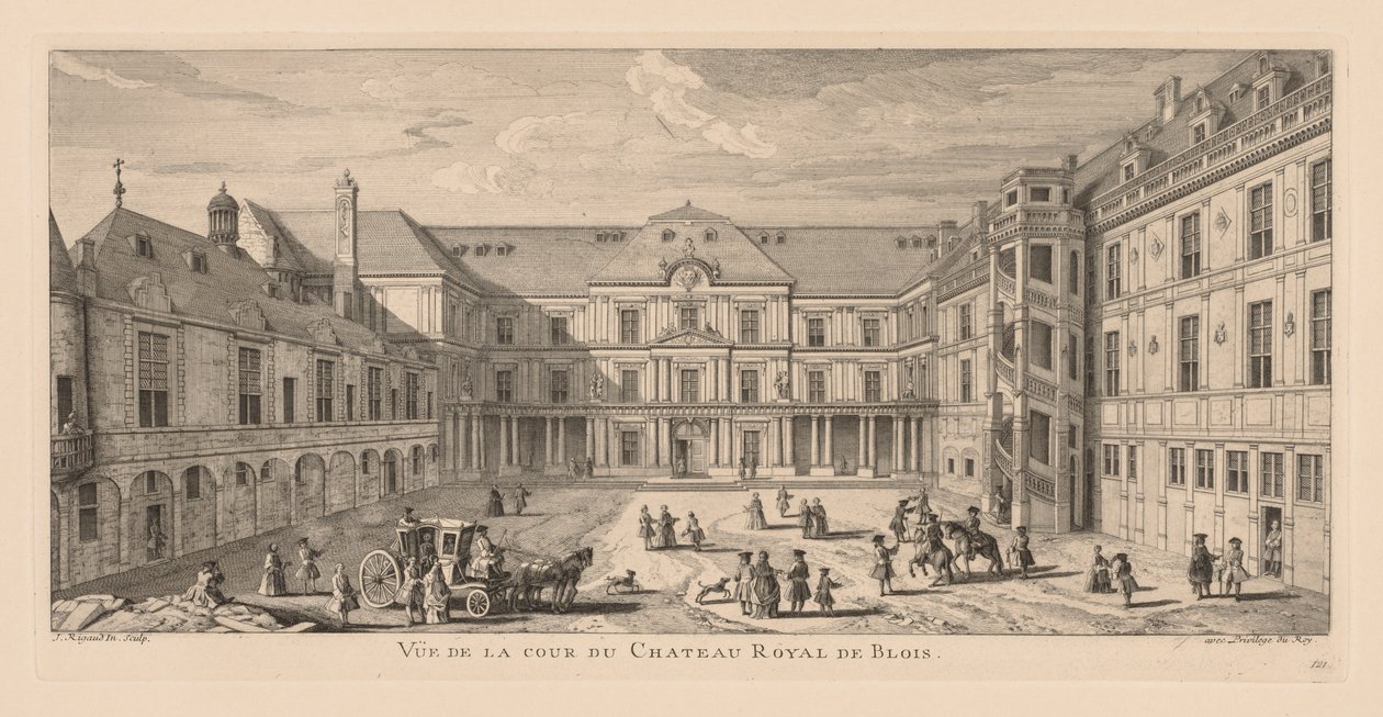 Kilátás a Château de Blois udvarára alkotó: Jacques Rigaud