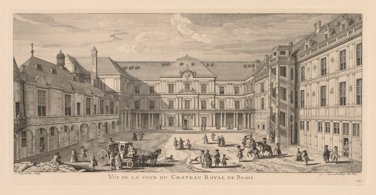 Kilátás a Château de Blois udvarára. alkotó: Jacques Rigaud