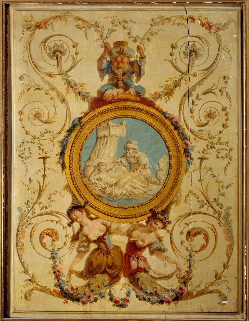 Artois gróf versailles-i török kabinetjének dísztáblája. Jacques Rousseau festménye fára (1630-1693) alkotó: Jacques Rousseau