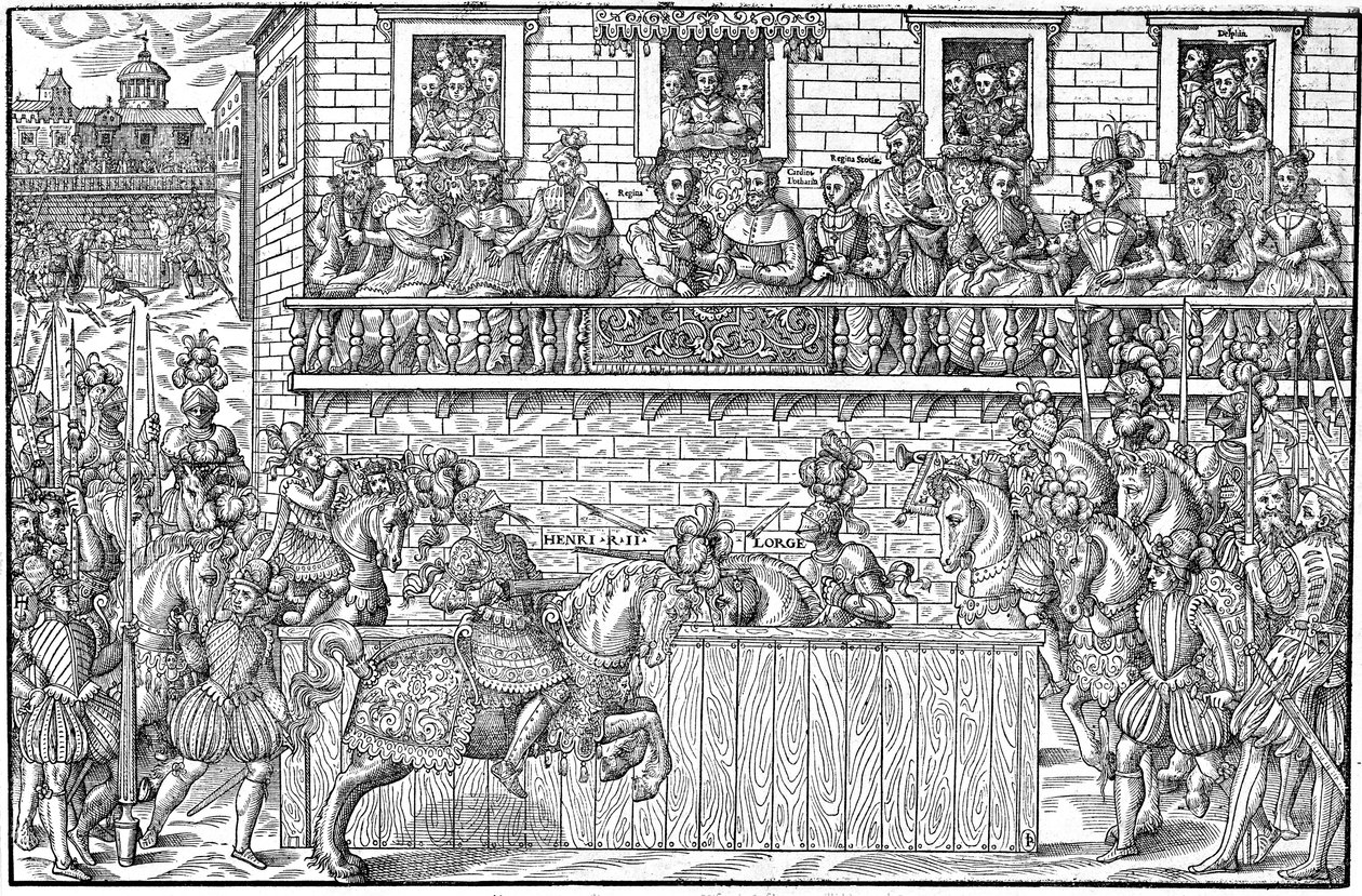 A verseny, ahol II. Henrik halálosan megsebesült, 1559 alkotó: Jacques Tortorel