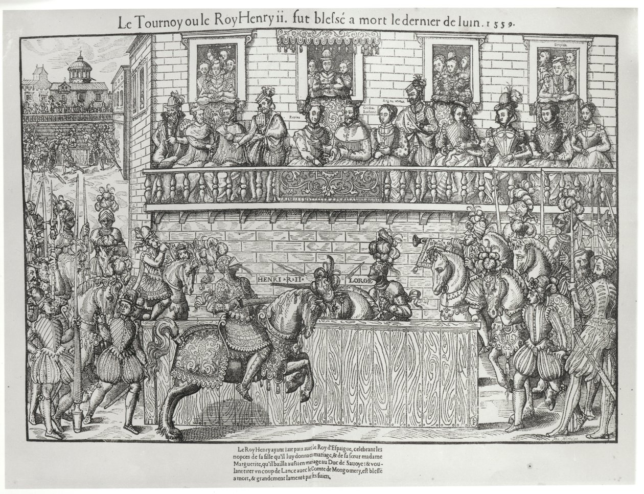 Verseny, ahol II. Henrik halálos sebet kapott, 1559. június 30-án alkotó: Jacques Tortorel