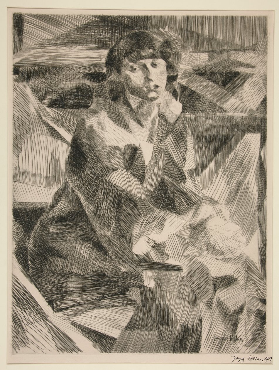 Egy fiatal nő portréja alkotó: Jacques Villon