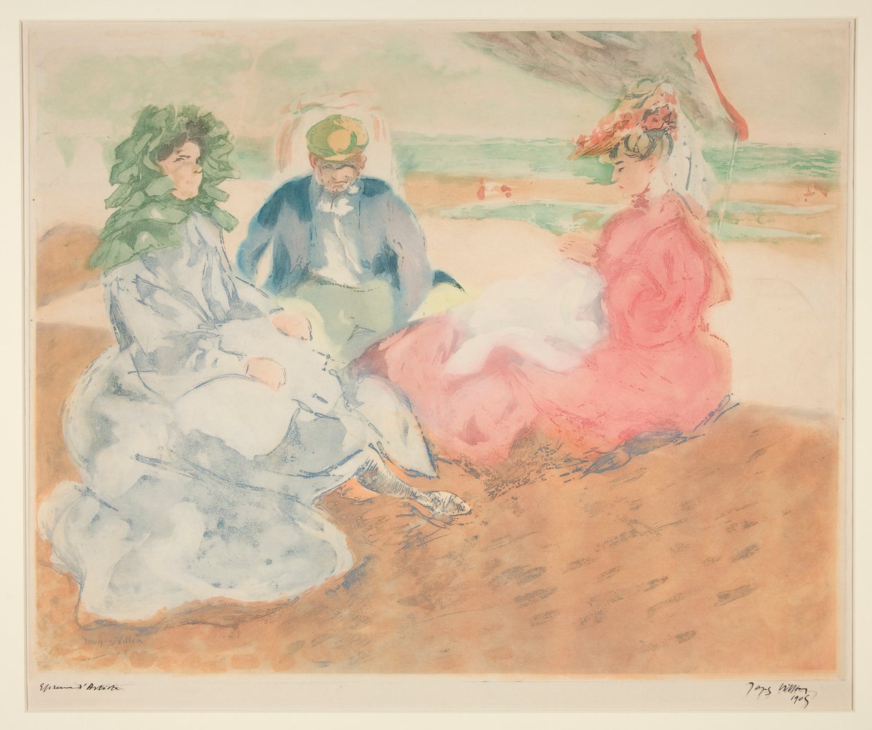 A sátor alatt, a tengerparton (Blonville) alkotó: Jacques Villon