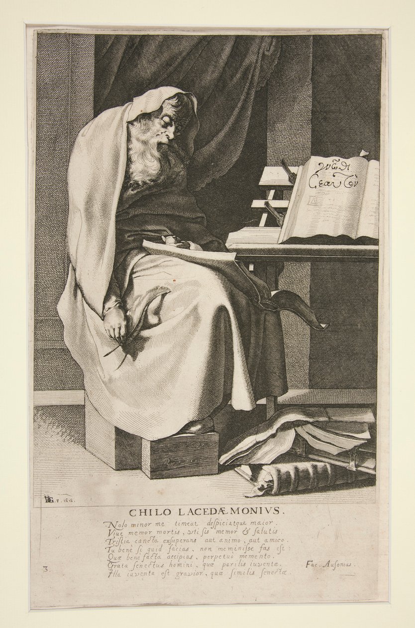Chilo Lacedaemonius, 3. a Görögország hét bölcse című sorozatból alkotó: Jacques de Gheyn III