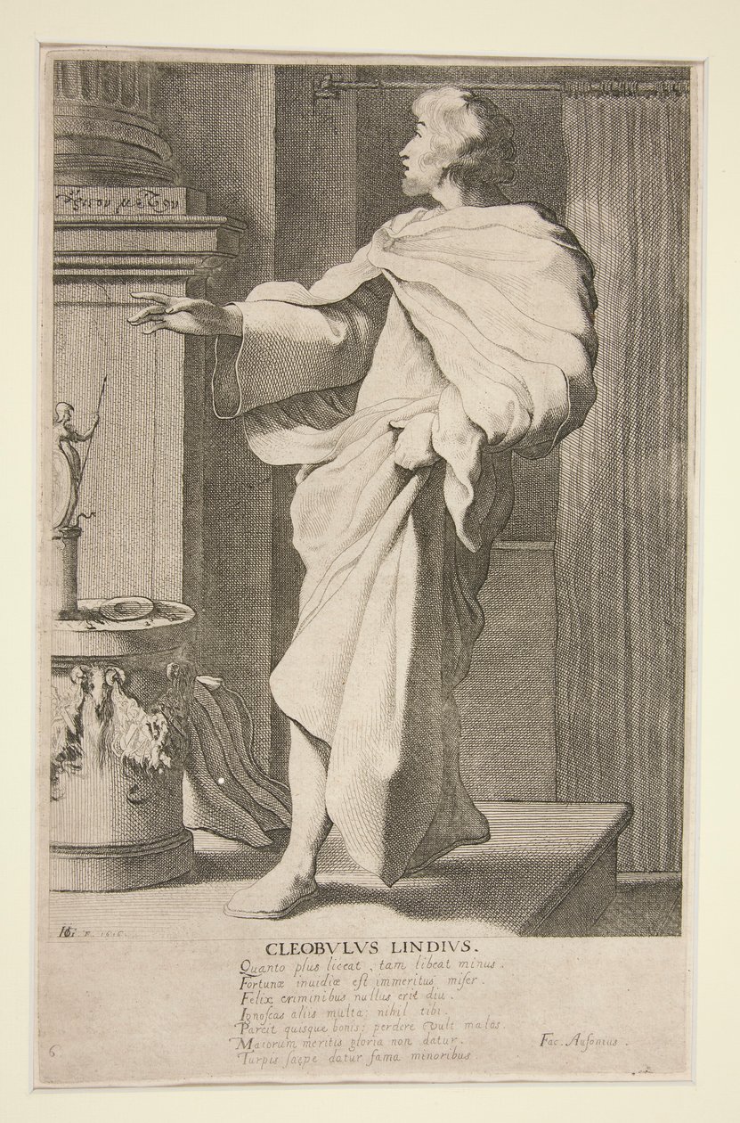 Cleobulus Lindius, 6. a Görögország hét bölcse című sorozatból alkotó: Jacques de Gheyn III