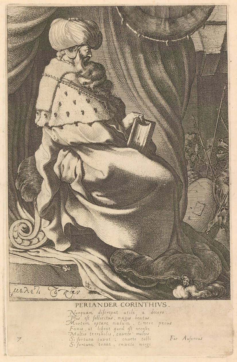 Periander Corinthius, 7. a Görögország hét bölcse című sorozatból alkotó: Jacques de Gheyn III