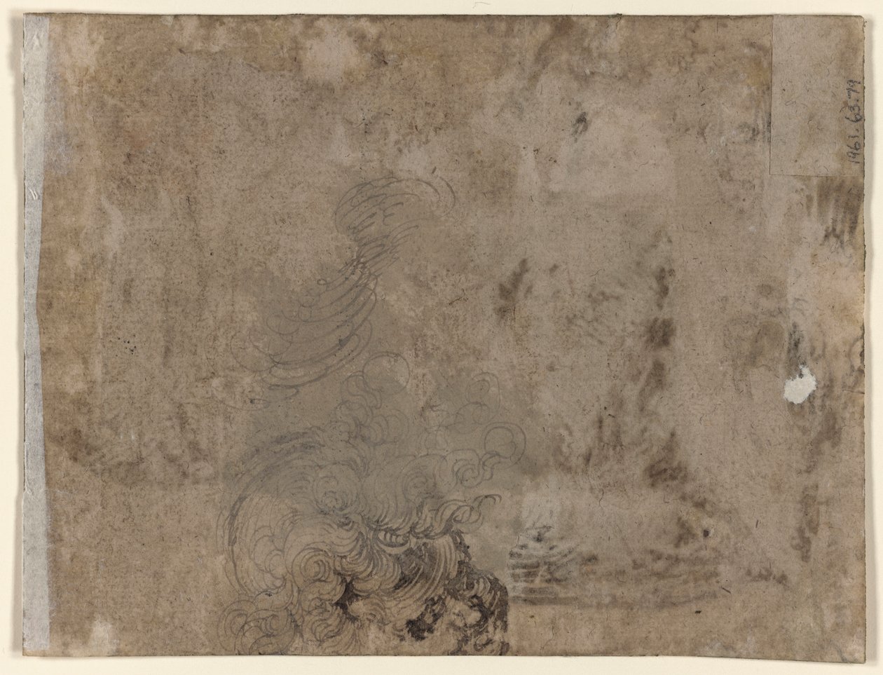 Asztalnál ülő fiatal (recto); Göndör hajú gyermek feje (fordítva) alkotó: Jacques de Gheyn II