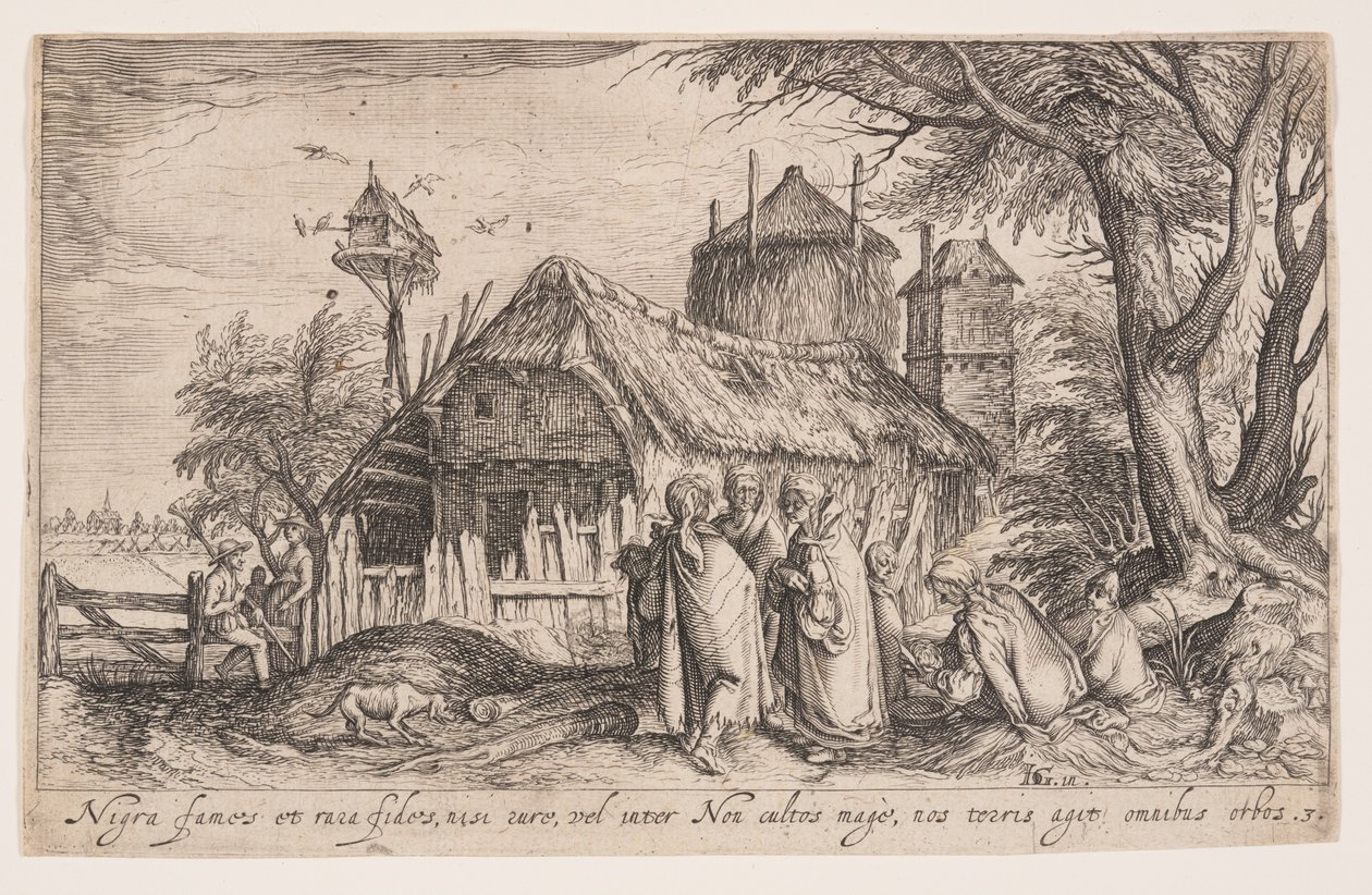 Tájkép roma emberekkel, a Tájképekből alkotó: Jacques de Gheyn II