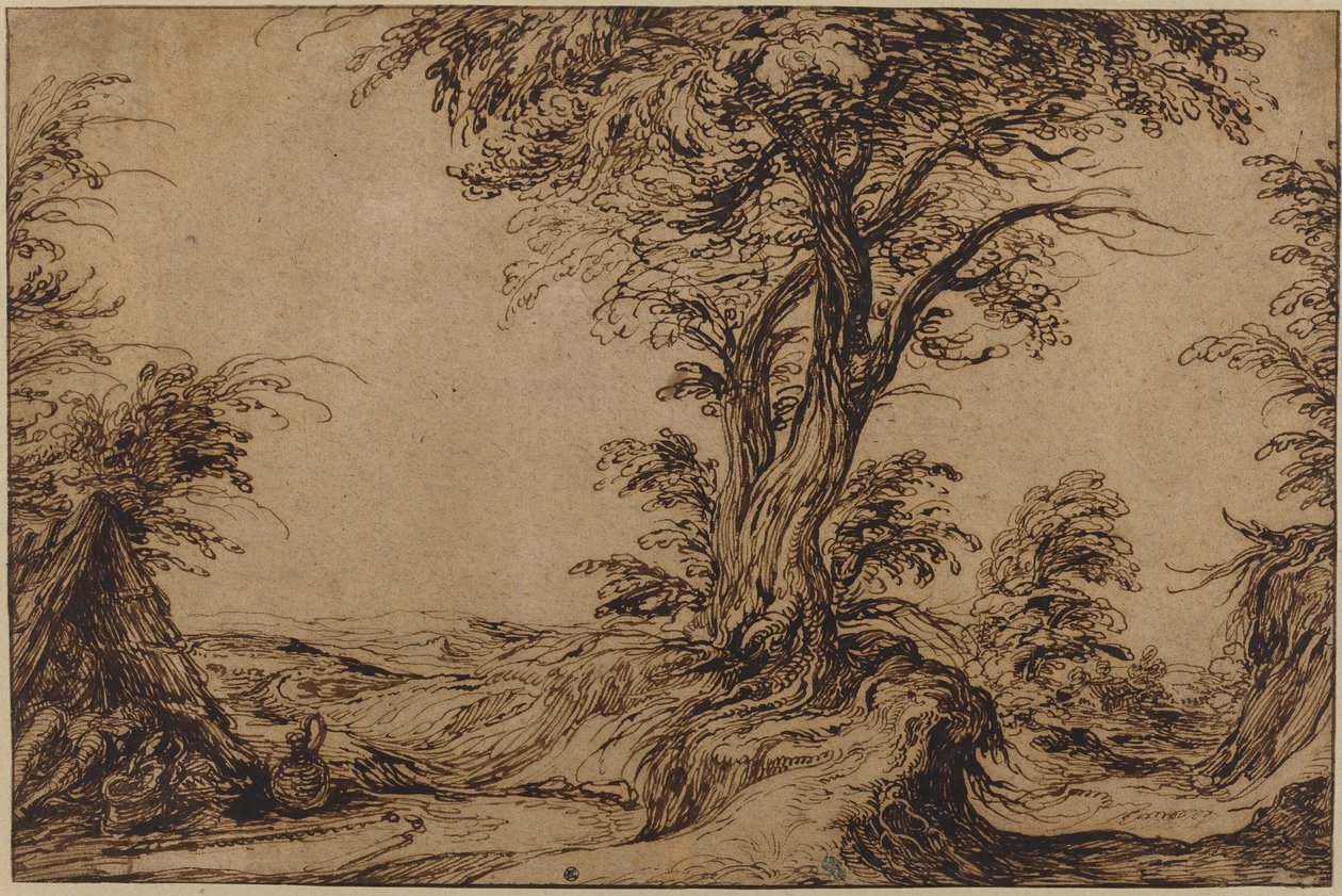 Táj alvó parasztokkal alkotó: Jacques de Gheyn II