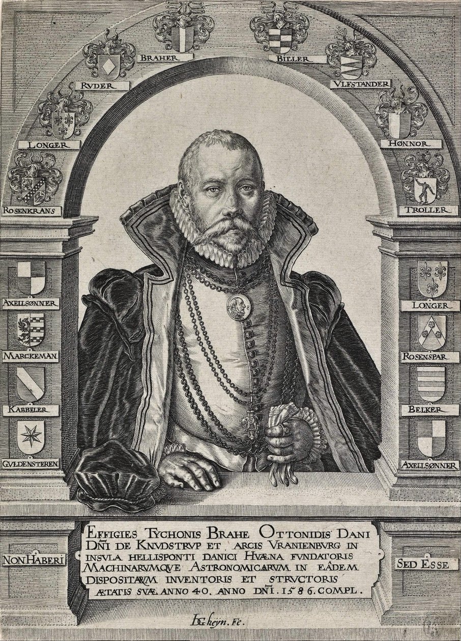 Tycho Brahe csillagász portréja (kalap nélkül) alkotó: Jacques de Gheyn II