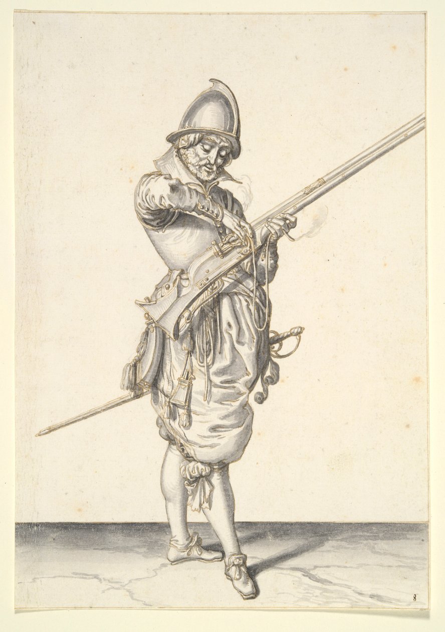 Katona egy Caliver kilövésére készül alkotó: Jacques de Gheyn II