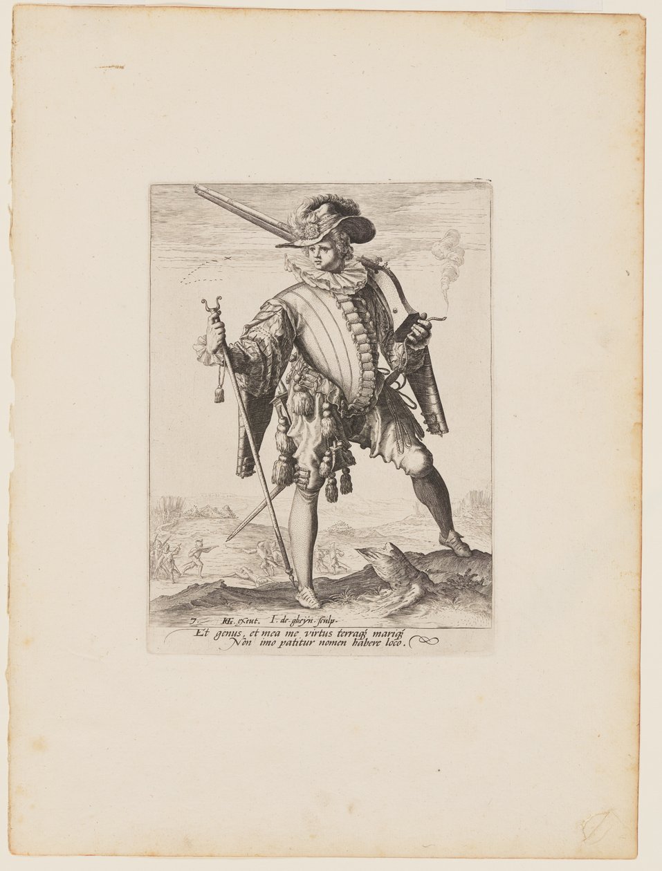 Katona arquebusszal, II. Rudolf császár testőrségének tisztjei és katonái című képből alkotó: Jacques de Gheyn II