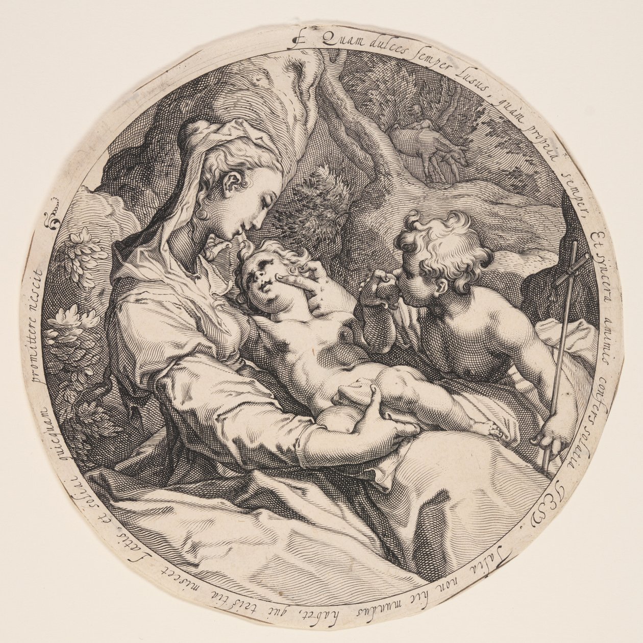 Szűzanya és gyermeke Keresztelő Szent Jánossal alkotó: Jacques de Gheyn II